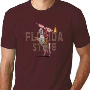 FSU Florida State Seminoles Chief Osceola Unisex Cotton Crew Tee - Picture 1 of 5