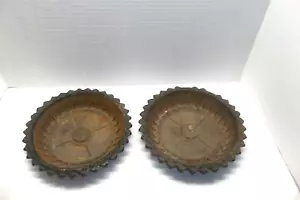 Vintage passendes Paar Gusseisen Schirmständer Auffangschalen Antik Dekor RAR - Bild 1 von 11