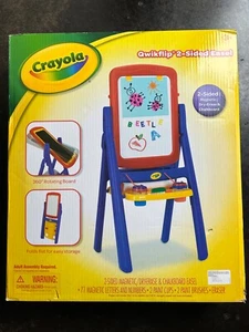 Crayola Qwikflip 2-Sided Easel Kids Magnetic Dry-Erase Board with Chalkboard New - Picture 1 of 6