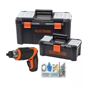 Destornillador pivote inalámbrico Black & Decker 4V MAX, paquete de caja de herramientas de 19" y 12" nuevo - Imagen 1 de 20