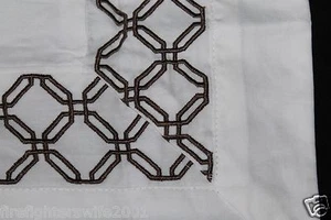 Fieldcrest Almohada Bordada Falsa 20x28 Blanco Marrón Nuevo Sin Etiquetas #589 - Imagen 1 de 5