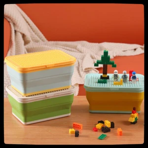 Home Bedroom Kids Boy Toy Building Blocks LEGO Box Folding Collapsible Basket - Picture 1 of 11