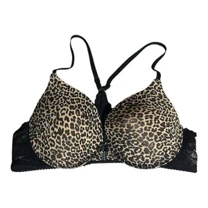 Adore Me 38B Brown Cheetah Underwire Lace Trim Adjustable Straps Bra - Picture 1 of 3