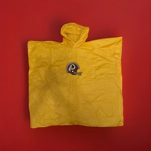 Vintage 1988–90s Washington Redskins Yellow Rain Poncho Small Taiwan Snap-Sides - Picture 1 of 10