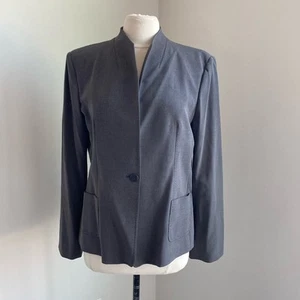 BLOOMINGDALES Blazer Women’s Size 16 GreyTop Stitched Corpcore Classic - Picture 1 of 9