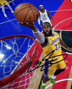 LEBRON JAMES LA LAKERS Autographed Signed 8x10 Reprint Photo FAST FREE SHIPPING  - Picture 1 of 1