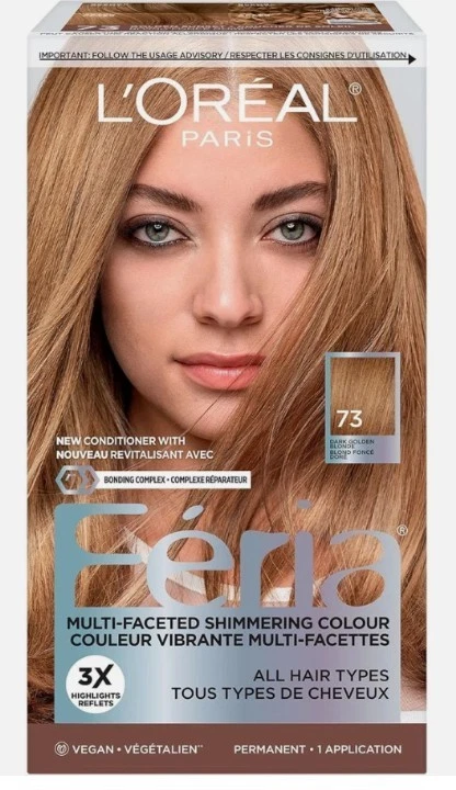 L'Oreal Paris Feria #73 Dark Golden Blonde Hair Dye 3x Highlights - Image 1 of 1