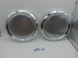 Vintage Auto Car Truck Speaker Cover Grills Chrome 6 1/4" Rat Hot Rod Pair - Picture 1 of 6