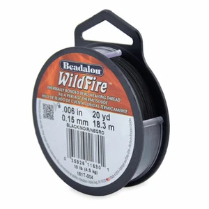 Beadalon Wildfire Thread 0.006"(0.15mm) Black 20 Yd Beading Jeweller Making Tool - Picture 1 of 5
