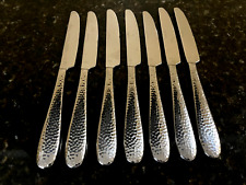 Hampton Forge Tomodachi MARGUERITE Hammered Flatware Set Of 7 Dinner Knives 9"