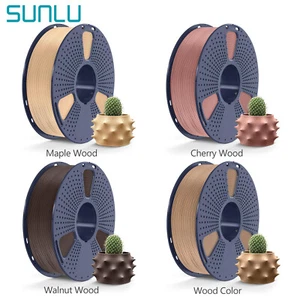 SUNLU 1.75mm Wood PLA 3D Printer Filament 1KG 15% Real Fibers Added Woody Scent - Picture 1 of 12