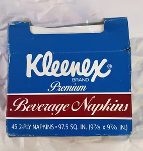 Servilletas de Bebidas Kleenex Premium De Colección Nuevo Antiguo Stock 45 Servilletas de Dos Capas - Imagen 1 de 6