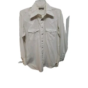 Vtg Sheplers Western Shirt Size 16 Pearl Snap Long Sleeve White - Picture 1 of 10