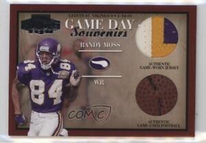 2001 Playoff Honors Game Day Souvenirs Dual Football Prime Jersey /25 Randy Moss