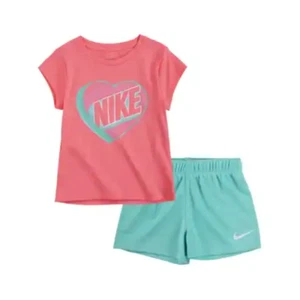 New Nike Little Girls (4-7) T-Shirt & Shorts Set Pick Size & Color - Picture 1 of 7