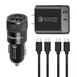 18W Fast USB+Type C Wall Car Charger Cable For LG K51 K92 5G V60 V50 V40 ThinQ - Picture 1 of 45