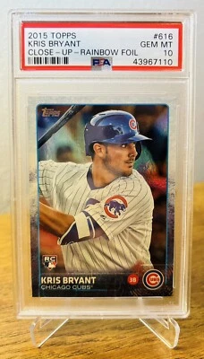 2015 Topps Rainbow Foil #616 Kris Bryant RC Rookie PSA 10 Gem Mint Cubs - Image 1 of 2