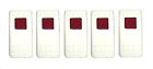 Euro Rocker White Switch Cover with 1 Red Lens 5 Pack. Fits Carling Technolog...