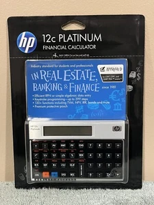 HEWLETT PACKARD 12c PLATINO CALCULADORA FINANCIERA BIENES RAÍCES BANCA FINANZAS HP - Imagen 1 de 11