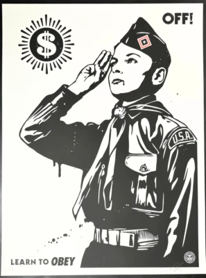 A - Shepard Fairey - Learn to Obey - Off - Wasted Years - 2014 - # 118/450 - Image 1 of 3