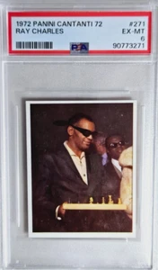 Tarjeta de música 1972 Panini Cantanti #271 Ray Charles PSA 6 EX-MT POP 3 - Imagen 1 de 2
