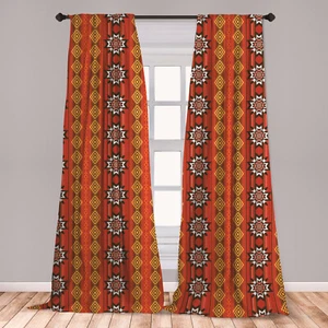 Orange Microfiber Curtains 2 Panel Set Living Room Bedroom in 3 Sizes - Picture 1 of 54