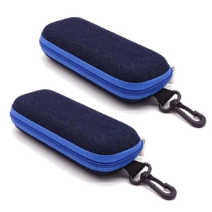 2 Pack Eye Glasses Case Box Sunglasses Protector Hard Zipper Belt Clip Portable - Picture 1 of 19