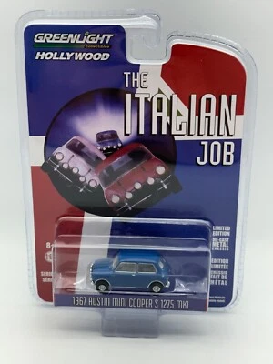 Greenlight Hollywood Italian Job 1967 Austin Mini Cooper S, Blue, 1:64, NIB - Image 1 of 4