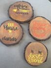 Caffiene Rustic Bark Edged Coasters – 4 assorted used country life