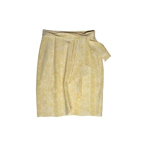 Vintage Escada by Margaretha Ley Size 38/US8 Cream Silk Wrap Skirt Heiroglyphs - Picture 1 of 7