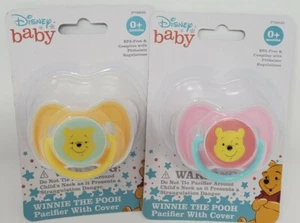 WNEW Lot of 2 Disney's Winnie the Pooh Baby Pink /Yellow Pacifier BPA FREE  - Picture 1 of 2