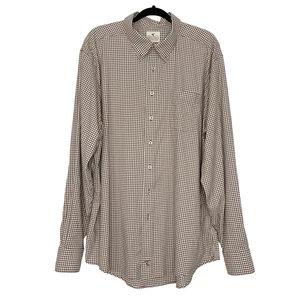 Camisa con botones Genteal Performance para hombre XXL marrón blanco a cuadros guinga elástica - Imagen 1 de 9
