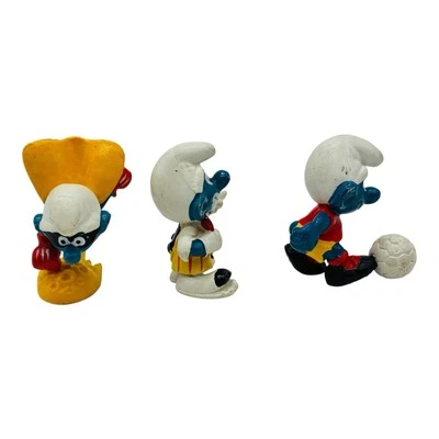 Lote 1978 - Figuras de colección de los Pitufos raras súper pitufo payaso fútbol Peyo Schleich Foto 1 de 4