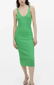 Grünes Midikleid mit Rippstrick von H&M Größe S - Bild 1 von 13