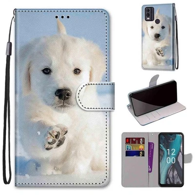 Wolf Cat Flower Wallet Phone Case For Nokia 6.3 C12 C22 C32 G10 G20 G21 G42 G310 - Image 1 of 4