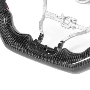 Carbon Fiber Steering Wheel Preforated Leather Red White Stitching Fit For - Bild 1 von 12