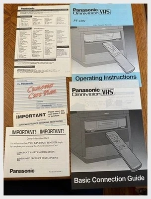 Panasonic Omnivision PV-4301 VHS VCR manuales y papeleo años 90 guía del propietario Foto 1 de 4