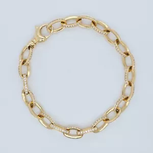 Theo Fennell Diamond Bracelet, Oval Link Design, 18ct Yellow Gold, 7.5 Inches - Picture 1 of 6