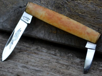 Navaja de Bolsillo de Colección Parker Eagle Brand Cut Co. Dos Hoja SS Mango de Hueso Japón Foto 1 de 4