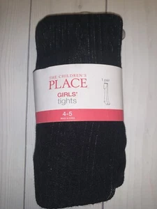 The Children’s Place Girls Black Tights  Size 4 to 5 - Picture 1 of 3