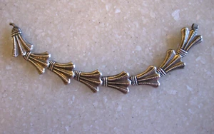 Pulsera de ley vintage antigua bien diseñada con eslabones superpuestos / México - Imagen 1 de 9