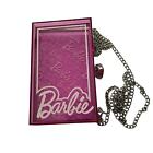 Barbie Clutch Box/Crossbody Purse Hot Pink Acrylic Silver Chain Pink Heart
