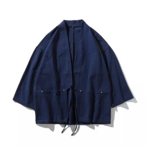 Japanische Herren Vintage Mantel Kimono Oberteil lose Yukata Strickjacke Oberbekleidung Retro M-5XL - Bild 1 von 9