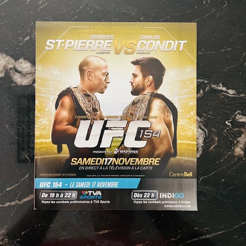 UFC 154 EVENT MINI PROMO POSTER GSP VS CONDIT MINT 8.75 X 10.25 TO 17.5 TO 20.5 Cover