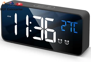 【Upgraded】 Digital Alarm Clock with Large Led Temperature Display, Portable Alar - Picture 1 of 12