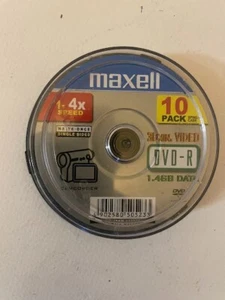 Maxell Camcorder (mini) DVD-R 10 Pack New Discs 1-4 speed 30 min Video - Photo 1/3