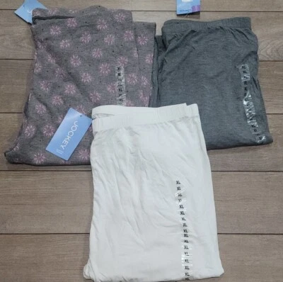 Lote de 3 pantalones térmicos Jockey para mujer talla XL salón legging dormir. Gris Blanco Foto 1 de 4