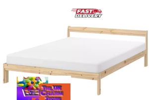 New IKEA NEIDEN Bed Frame Pine/Luröy Standard Double Without Mattress Durable - Picture 1 of 6