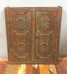 Antico pannello finestra decorazione parete in legno con cornice originale vecchio intaglio artigianale - Foto 1 di 7