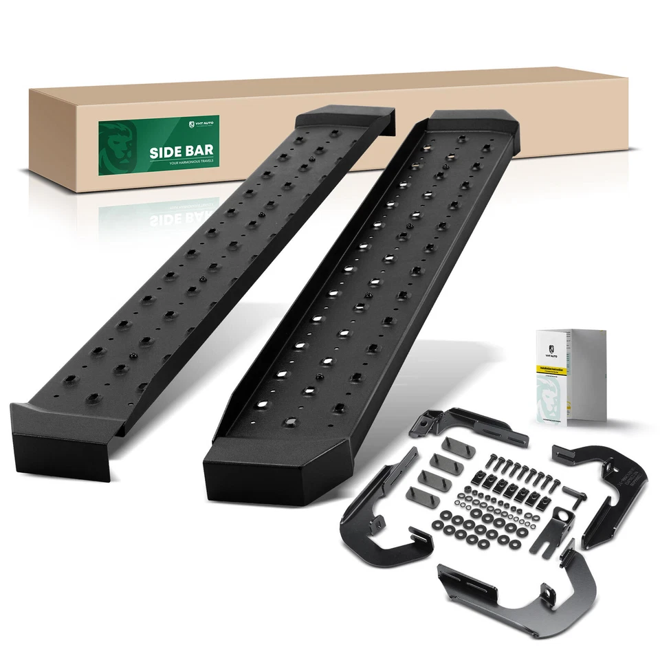 Barras laterales de acero negro texturizado de 6,5" para Chevy Silverado 1500 GMC Sierra 3500 HD Foto 1 de 4